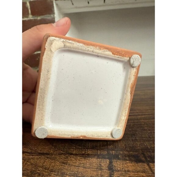 Square ceramic small succulent plant holder - Picture 5 of 7